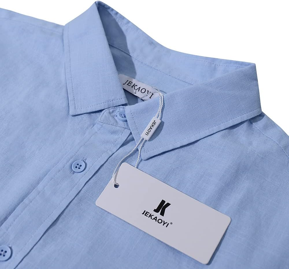Thumbnail: Men's Premium Cotton-Linen Button-Down Shirt