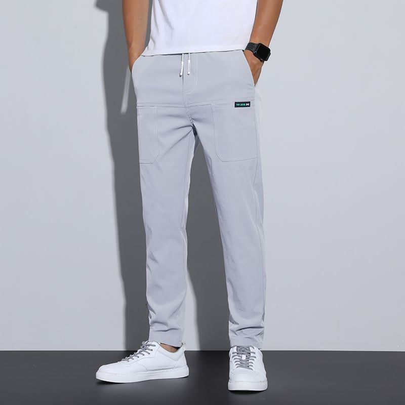 Thumbnail: Ice Silk Casual Elastic Pants