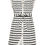 Thumbnail: Striped Button Slit Tie V-neck Mid-Length Dress