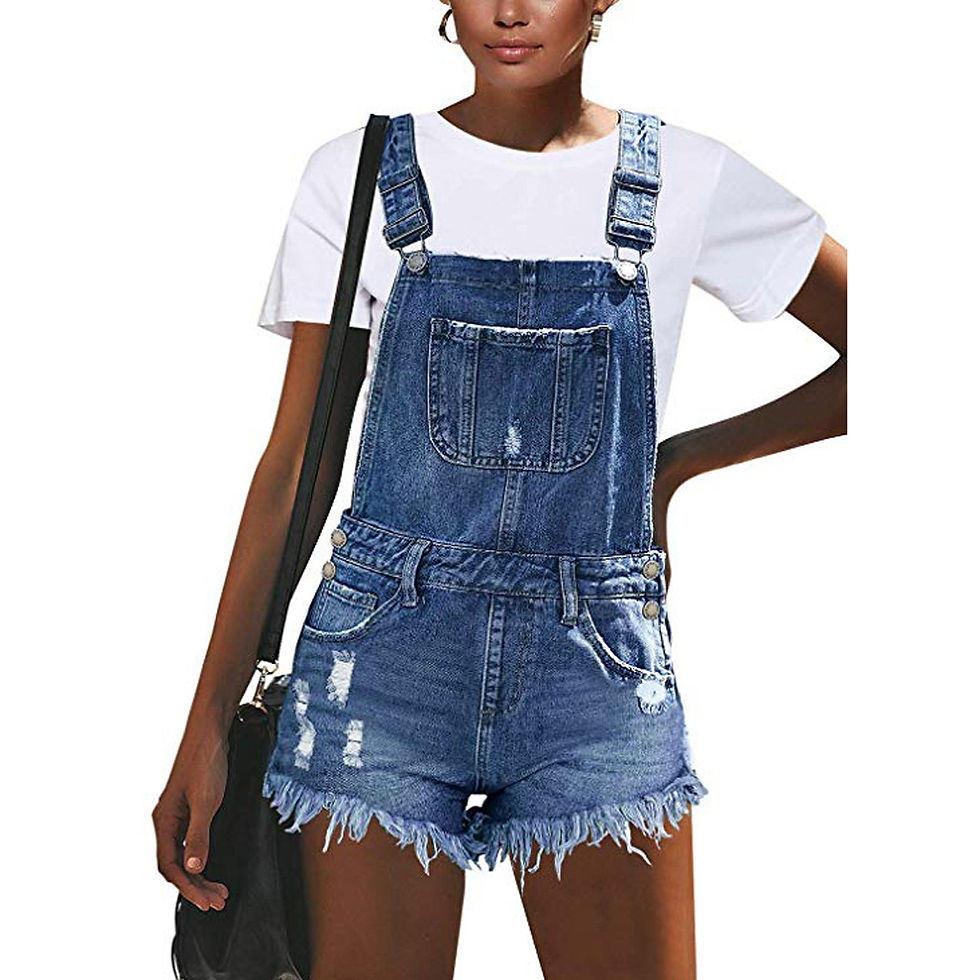 Thumbnail: Azure Rebellion – Artisan Ripped Suspender Jumpsuit