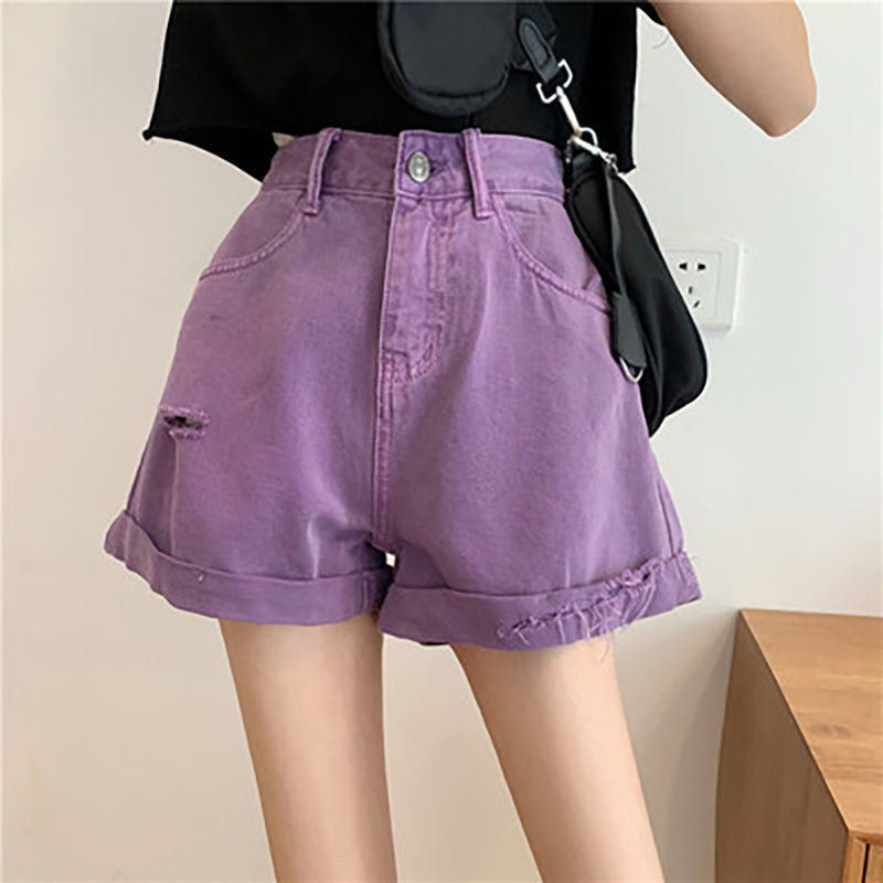 Thumbnail: ChenilleBloom – High-Waist Performance Wide-Leg Denim Shorts