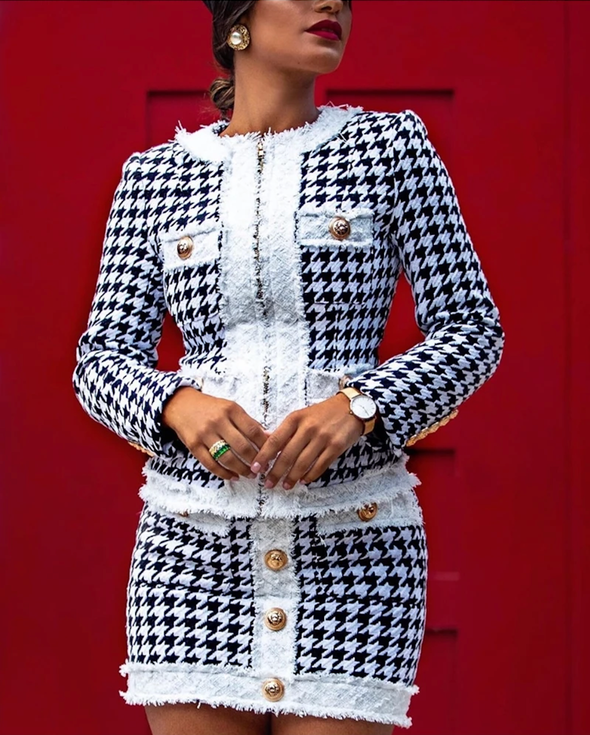 Houndstooth Tweed 2 Piece Set