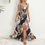 Thumbnail: V-neck Floral Print Long Summer Dress