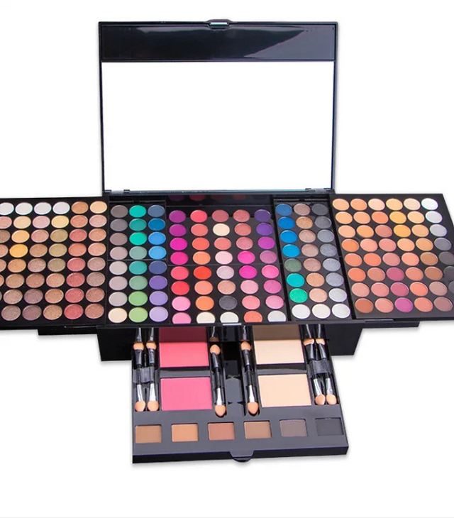 Large eyeshadow palette with 194 vibrant and diverse colors for creative makeup