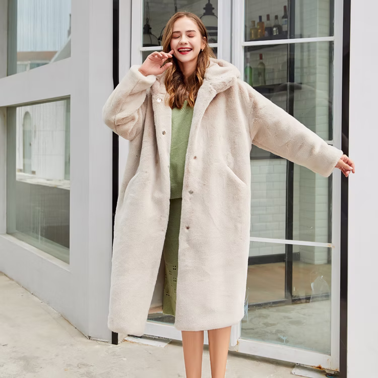 Arctic Velvet Faux Rabbit Plush Coat