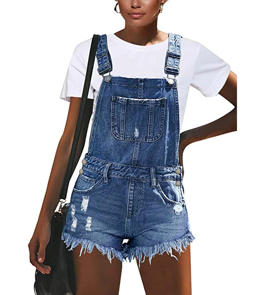 Elevate your street-style game with BC Style & Crafts Ripped Suspender Denim Hole Jumpsuit. Trendy, edgy, and effortlessly cool. Shop now for urban chic fashion