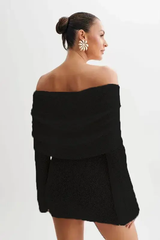 Thumbnail: Women’s Hollow-out Off-Shoulder Mini Dress
