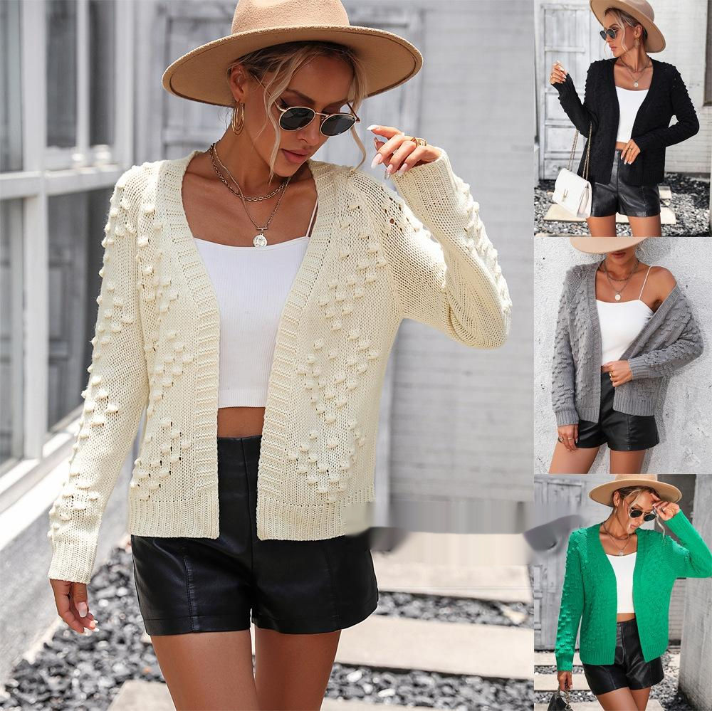 Textured Wool Blend Cardigan