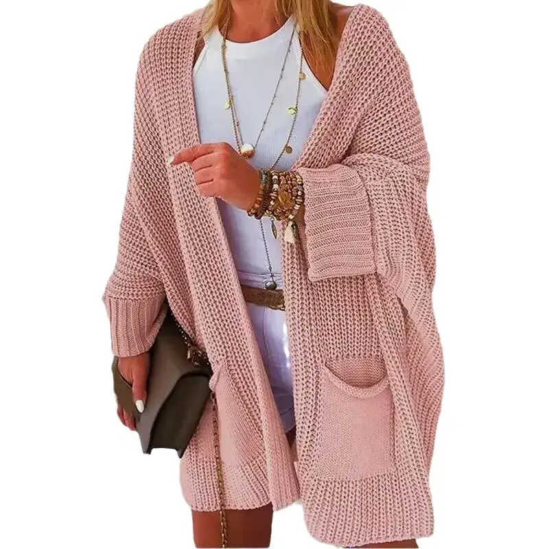 Thumbnail: Loose Knitted Mid-Length Cardigan