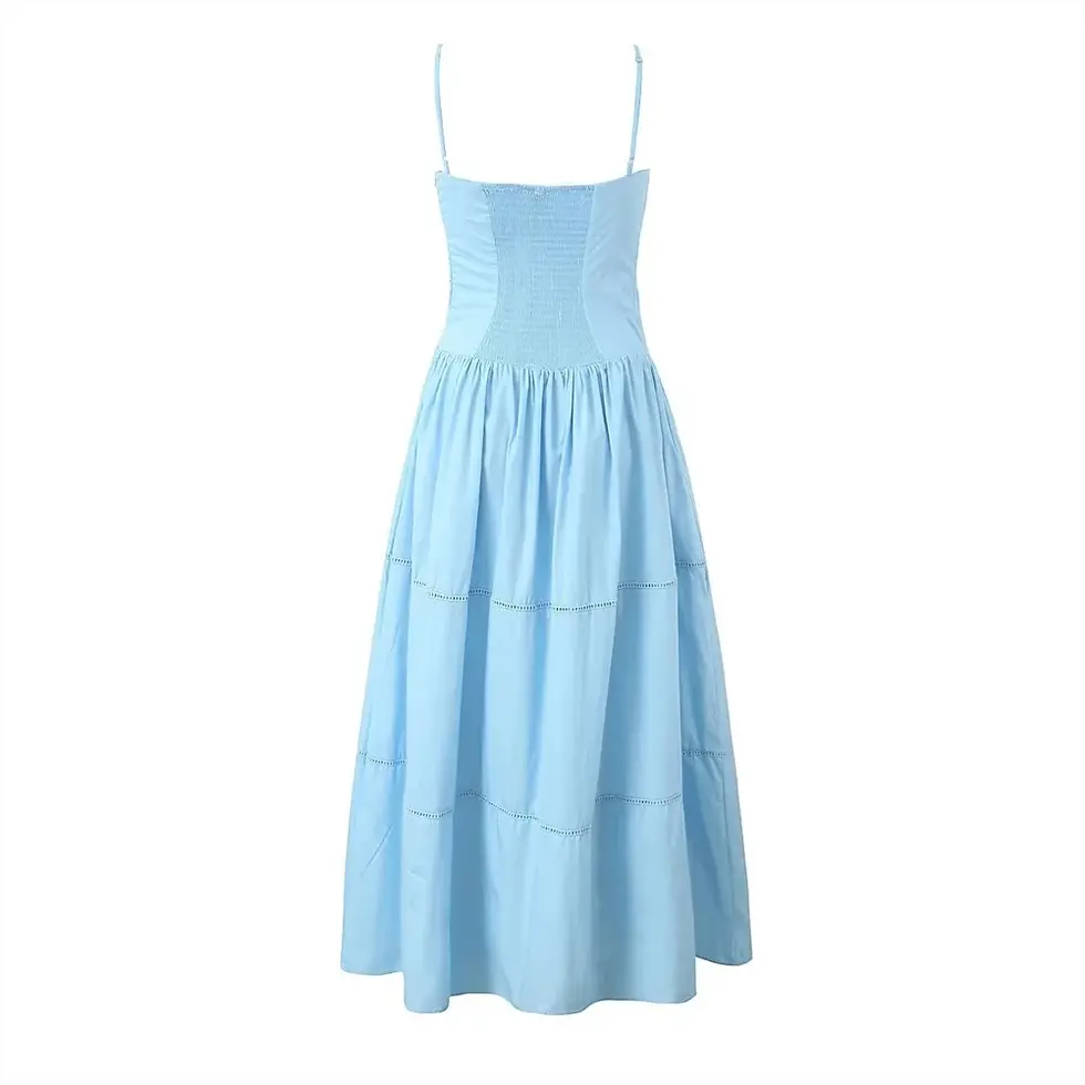 Thumbnail: French Suspender Long Dress with Lace-up Detail – The Desert Muse Dress