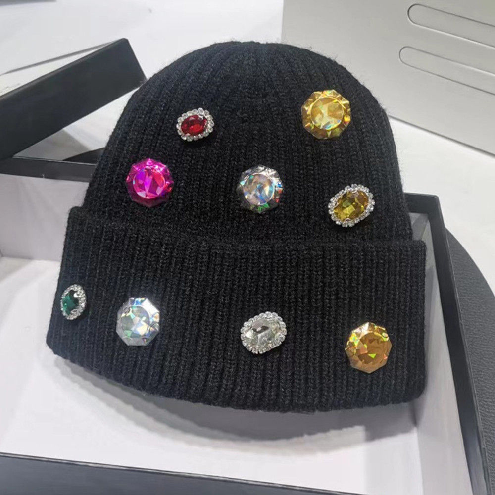 Gem Radiance Rhinestone Knit Hat