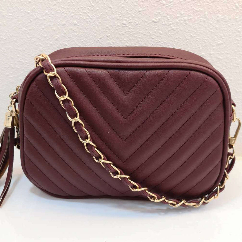 Embroidered Crossbody Chain Bag
