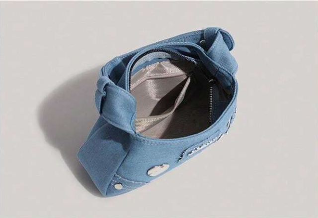 Thumbnail: AuraDrift – Retro Denim Metal Handbag
