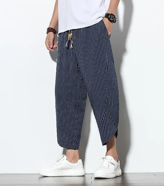 Italian Style Cotton And Linen Pants - Embrace Italian fashion with these stylish and comfortable pants, perfect for a sophisticated yet casual look
