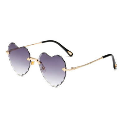 Thumbnail: The HeartGaze – Retro Metal Love Heart-Shaped Sunglasses