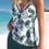 Thumbnail: The Retro Refiner: Printed Conservative Boxer Backless Swimsuit Set