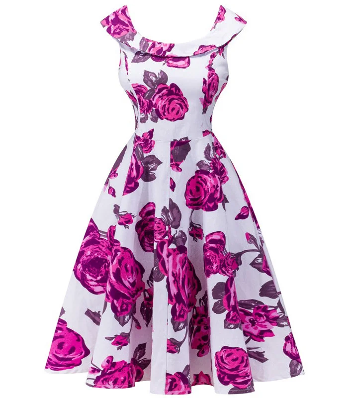 Vintage floral print dress, a charming and timeless choice for a classic look.
