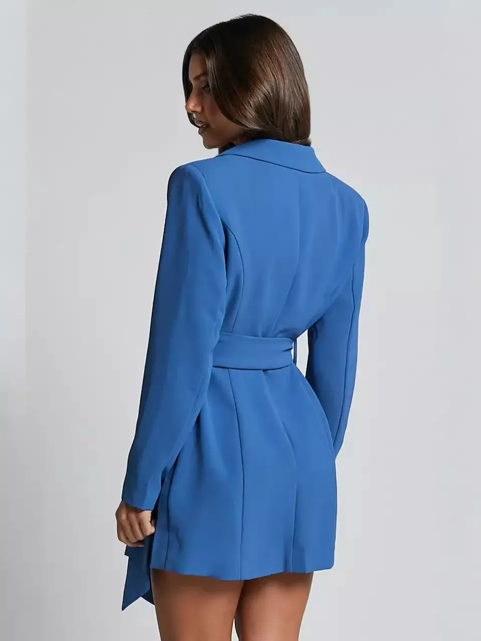Thumbnail: Urban Muse Lace-Up Slim Fit Blazer Coat