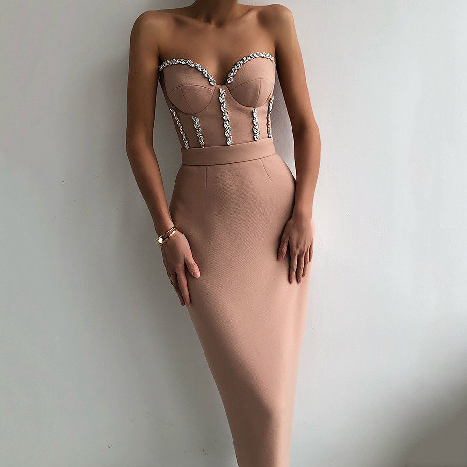 Thumbnail: Strapless Bandage Evening Dress