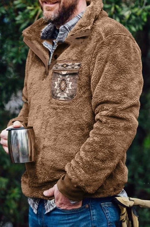 Cozy Chic: Flannel Plush Pullover Sweater - Stay warm and stylish with this ultra-comfortable and fashionable plush pullover. ❄️🧥