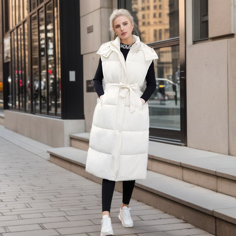 Thumbnail: Puffy Sleeveless Long Jacket