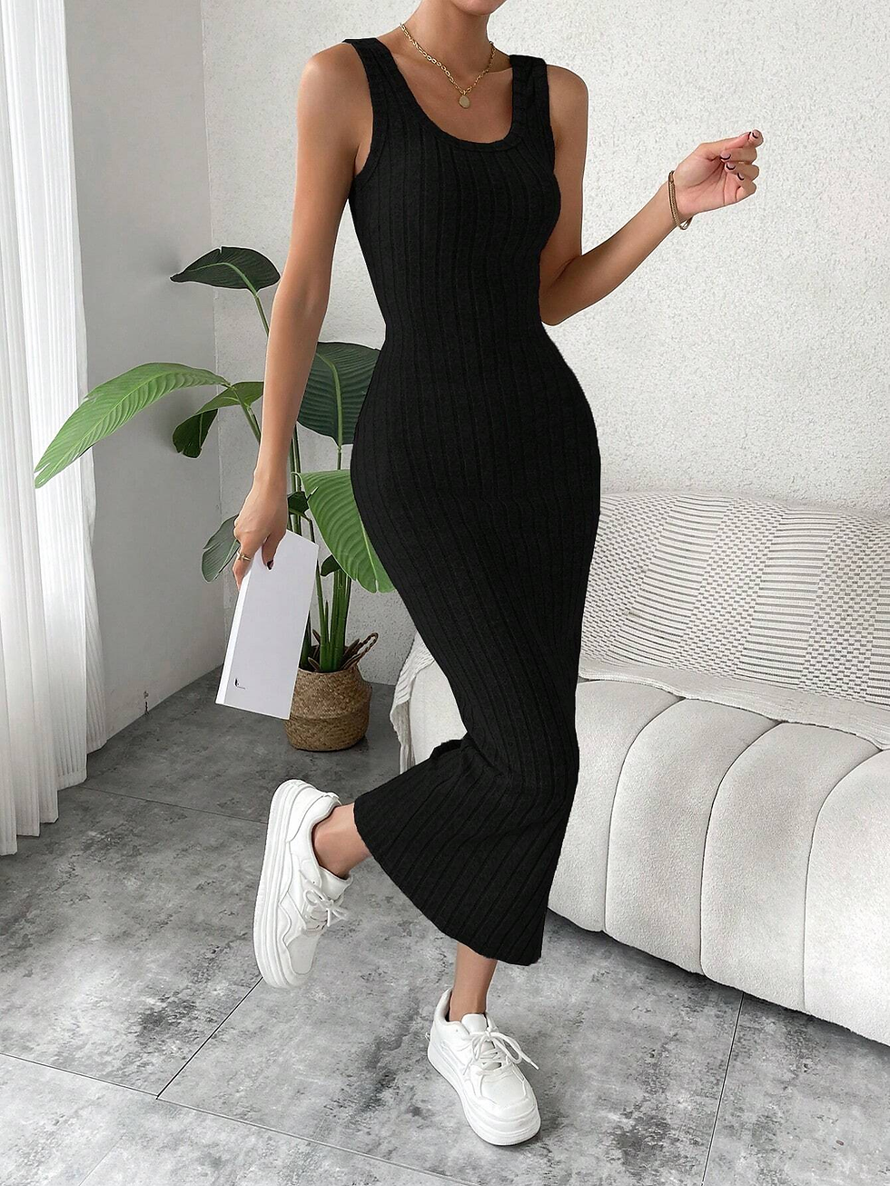 Thumbnail: Ribbed Knit Tank Dress