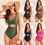 Thumbnail: The Structured Sovereign: Refined Cross Wrap High Waist One-Piece Swimsuit