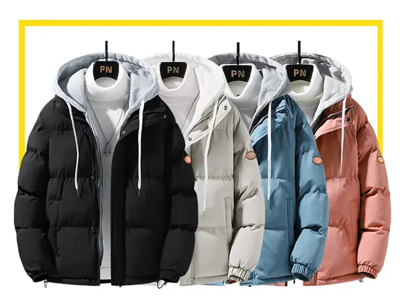 Thumbnail: Le Mirage Urbain – Men’s Fake Two-Piece Windproof Winter Parka