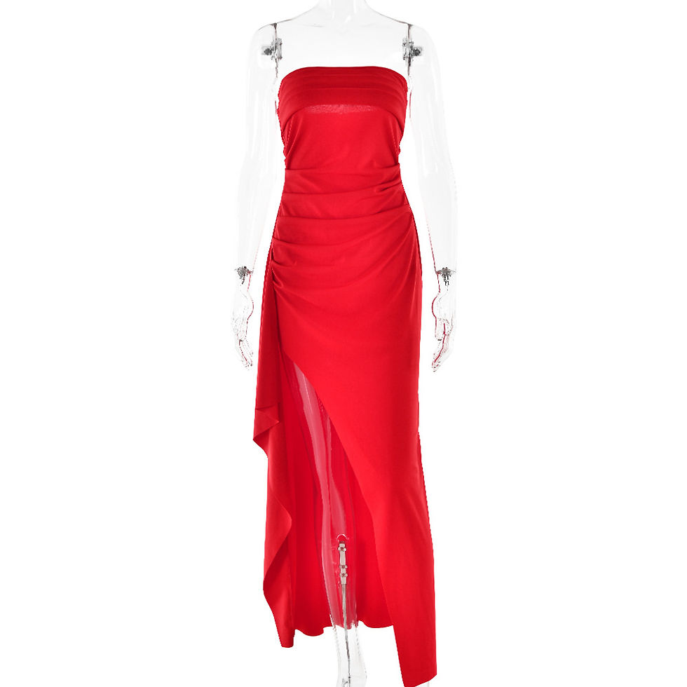 Thumbnail: Aura Velocity – Ethereal Meridian Strapless Gown