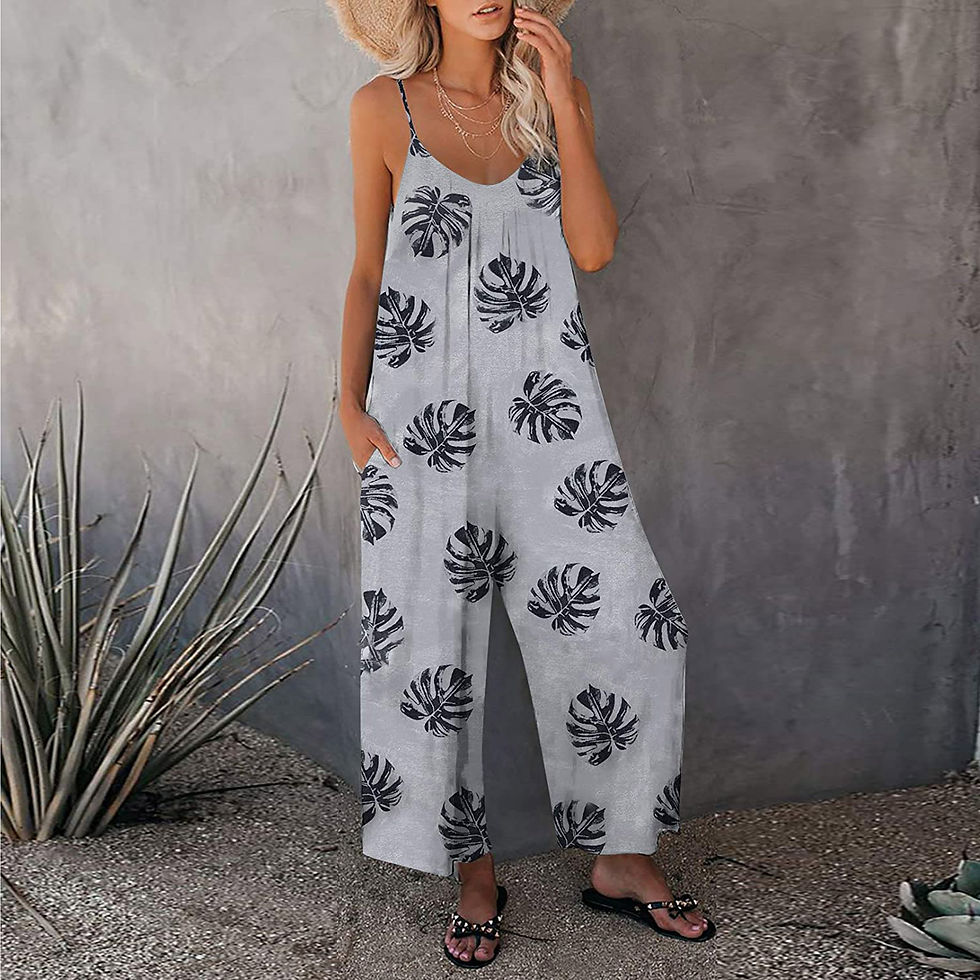 Thumbnail: Blossom Print V-Neck Jumpsuit