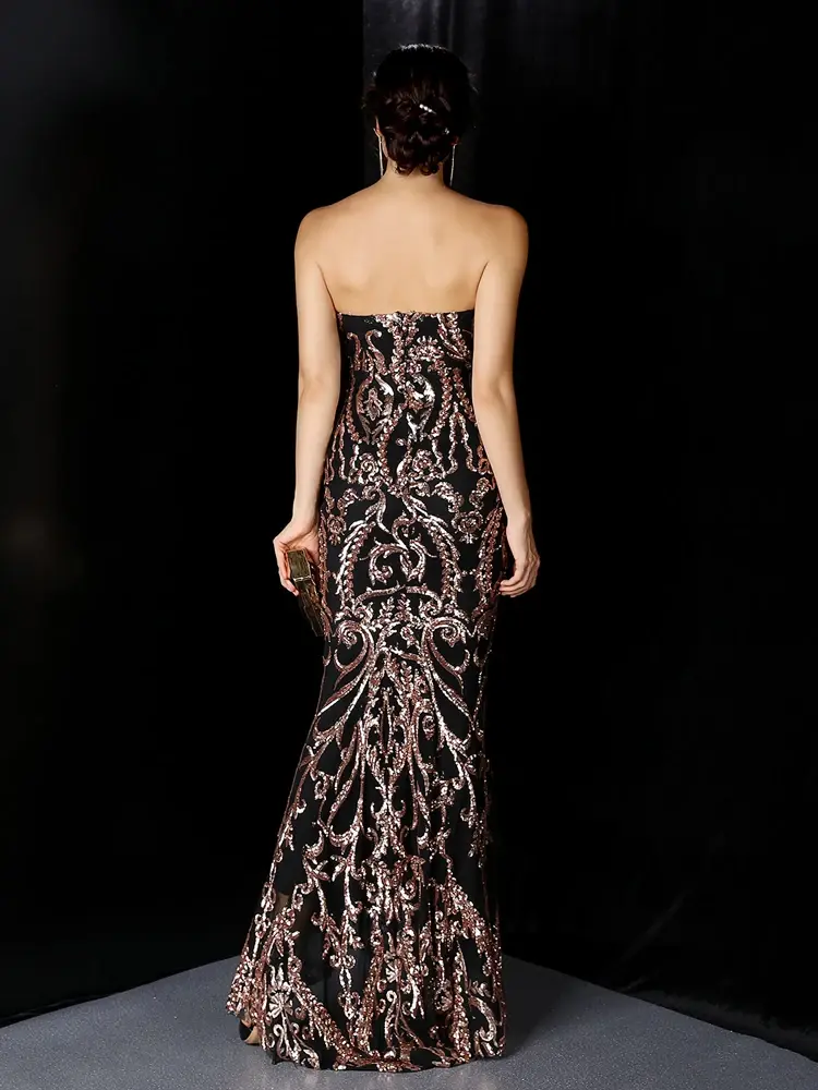 Thumbnail: Sequined Strapless Mermaid Dress