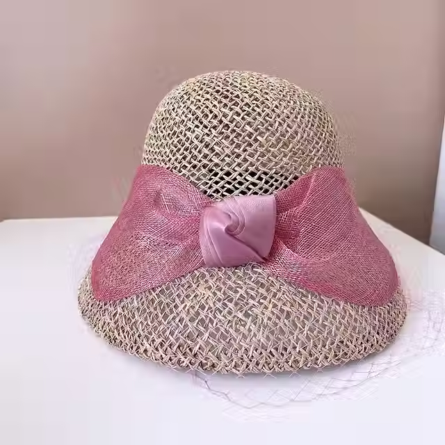 AuraBloom – Cambric Handmade Big Bowknot Bucket Hat
