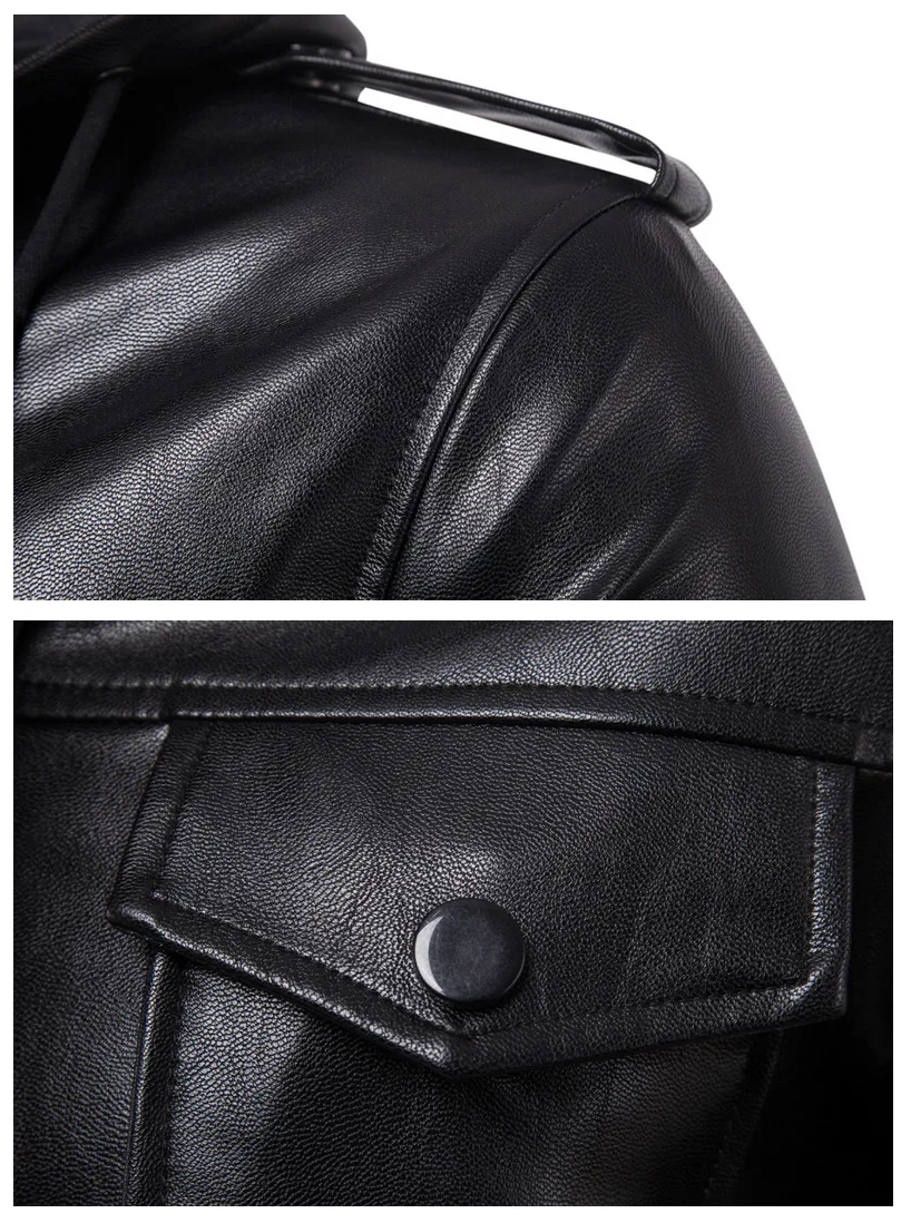 Thumbnail: Hooded Motorcycle Leather Jacket