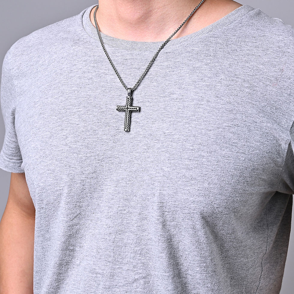 Thumbnail: Stainless Steel Cross Pendant Necklace for Men