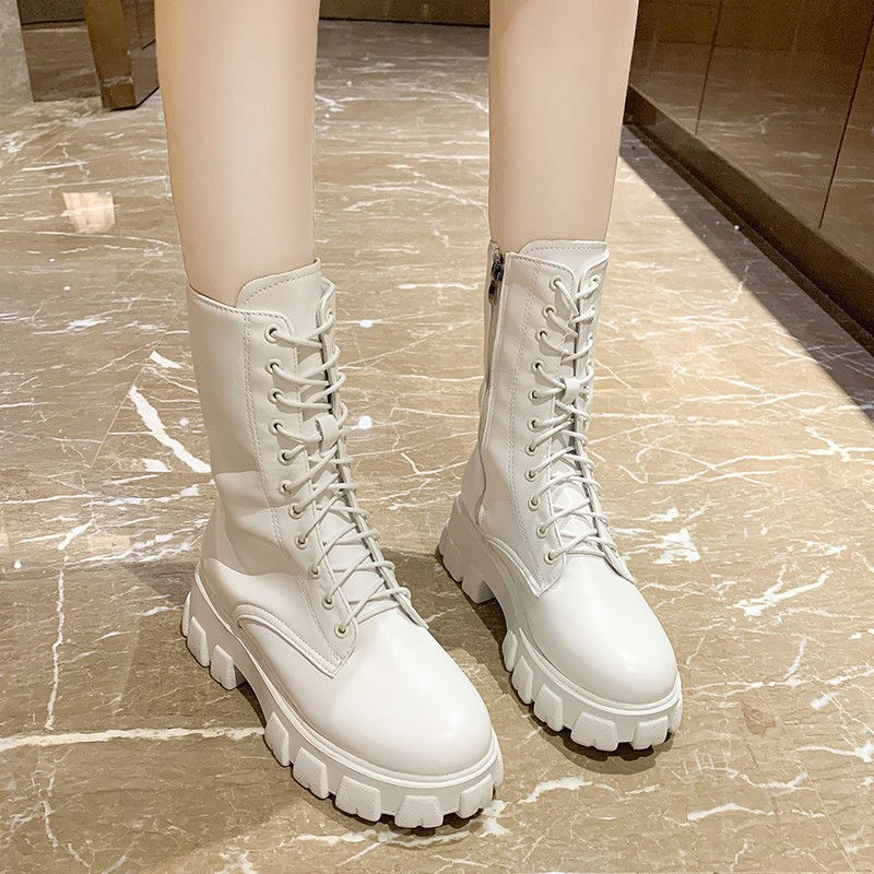 Thumbnail: The Urban Unity – Thickened Platform Side-Zipper Boots