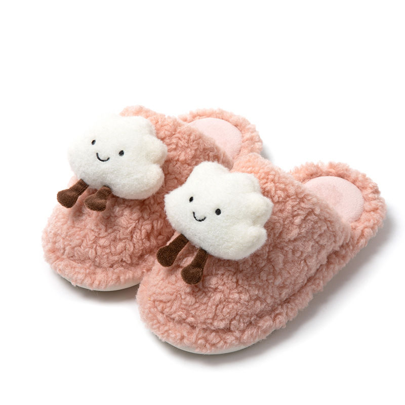 Thumbnail: Plush Cotton Closed-Toe Slippers