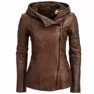 Sascha Luxe – Waxed Lambskin Hooded Leather Moto Jacket