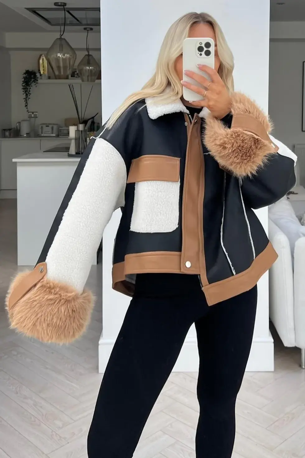 Thumbnail: Colorblend Faux Fur Jacket