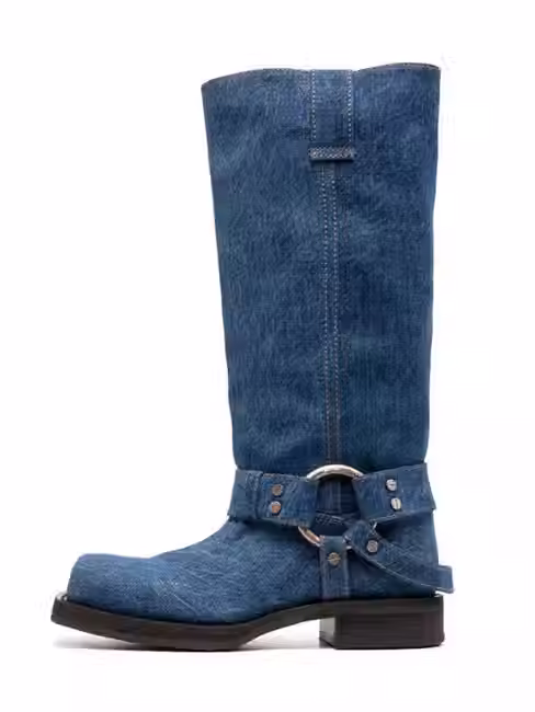 Riviera Indigo Denim Thigh-Highs
