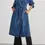 Thumbnail: Women’s Windbreaker Denim Cotton Double-Pocket Long Trench Coat