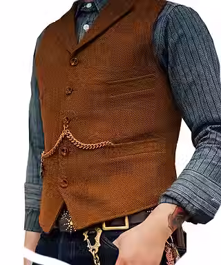 Classic Herringbone Wool Vest