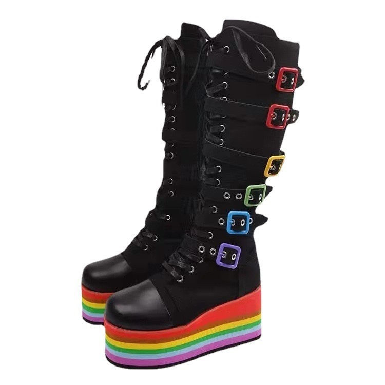 Thumbnail: The Imperial Elevation – Thick Sole Knee-High Martin Boots