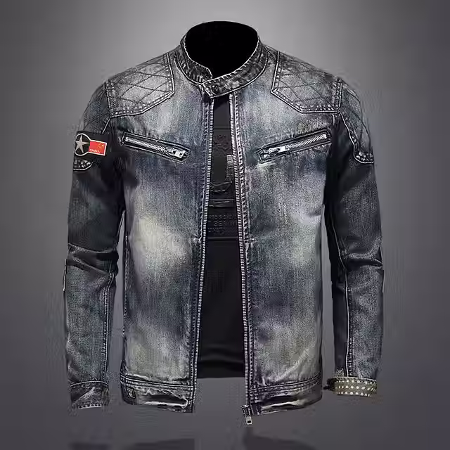 Retro Distressed Denim Jacket