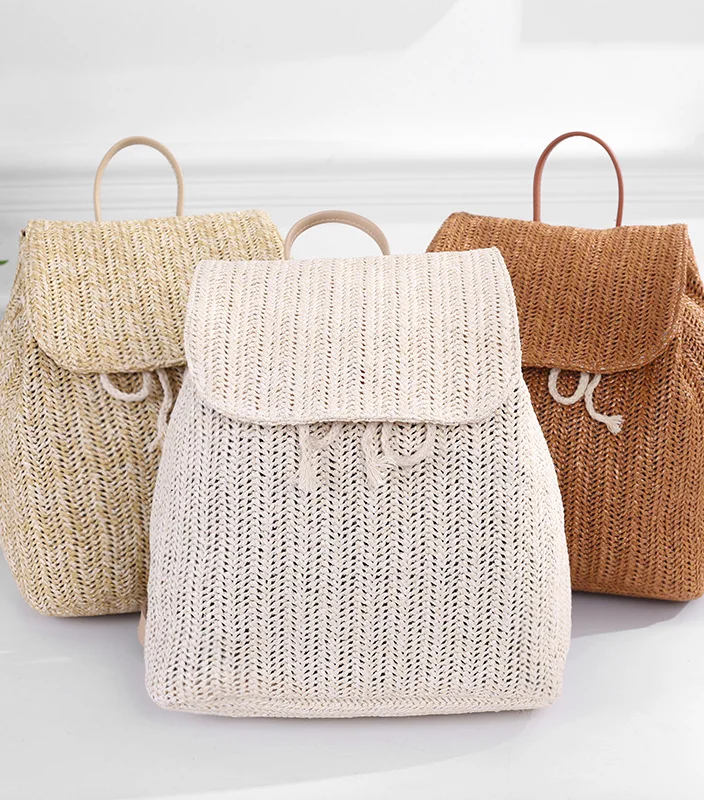 Bohemian-Style Drawstring Backpack - A versatile and stylish bag perfect for beach days, outdoor adventures, or everyday use, featuring a unique bohemian design and drawstring closure for easy access