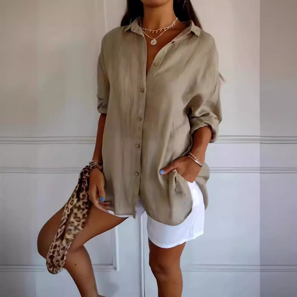 Thumbnail: Chiffon Pleated Lapel Blouse
