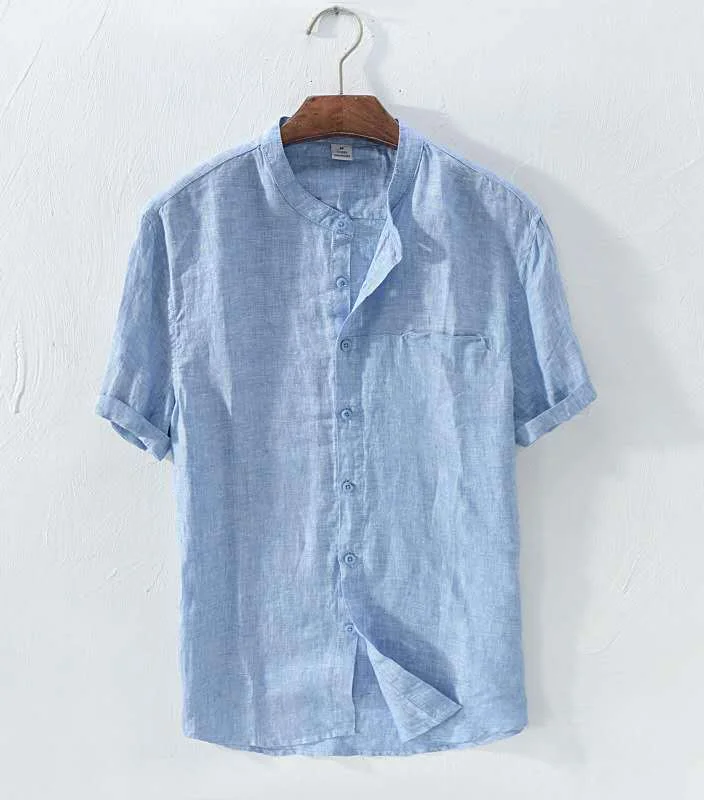 Thin Breathable Cotton Linen Shirt - Stay cool and comfortable in this lightweight and stylish shirt, perfect for warm weather.