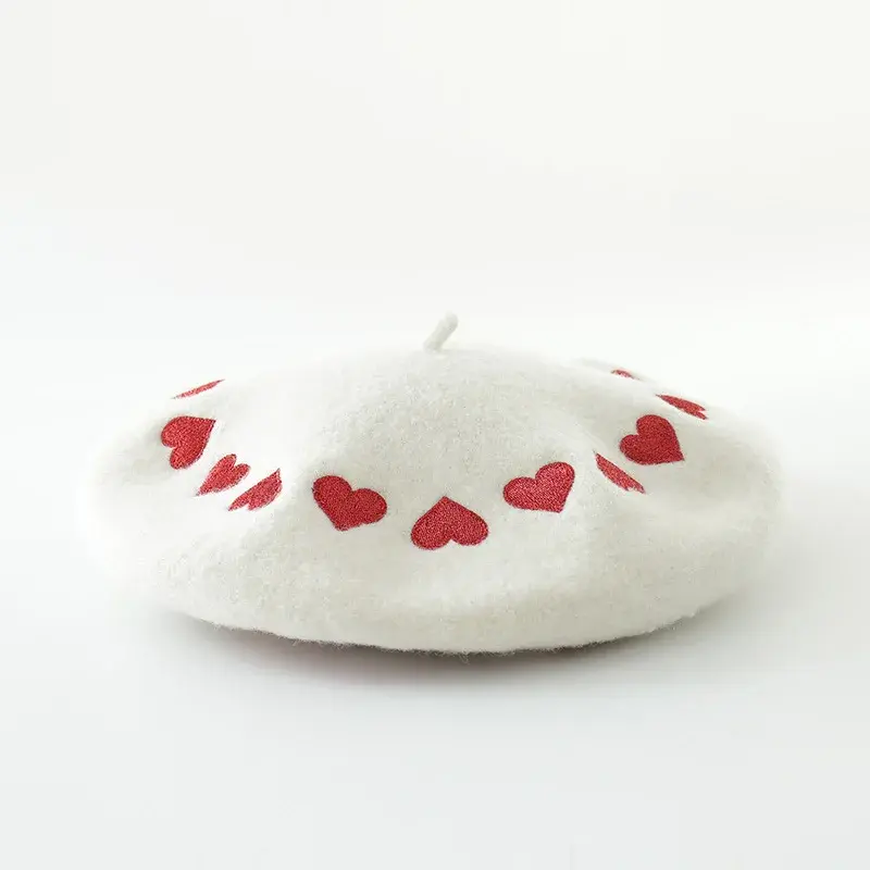 Thumbnail: Love Embroidery Wool Beret