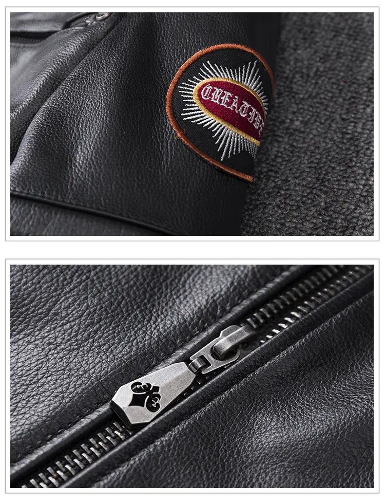 Thumbnail: Urban Sovereign – Indian Skull Genuine Leather Moto Jacket
