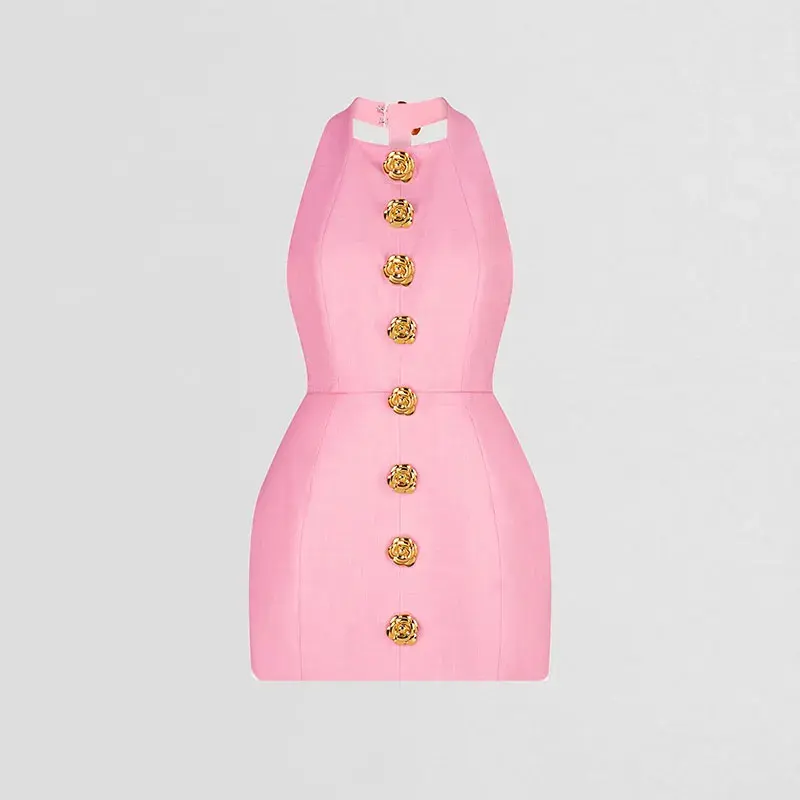 Thumbnail: Rose Button Backless Dress