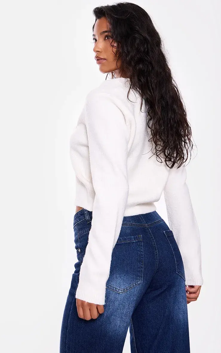Thumbnail: Knit Asymmetric Button Cardigan